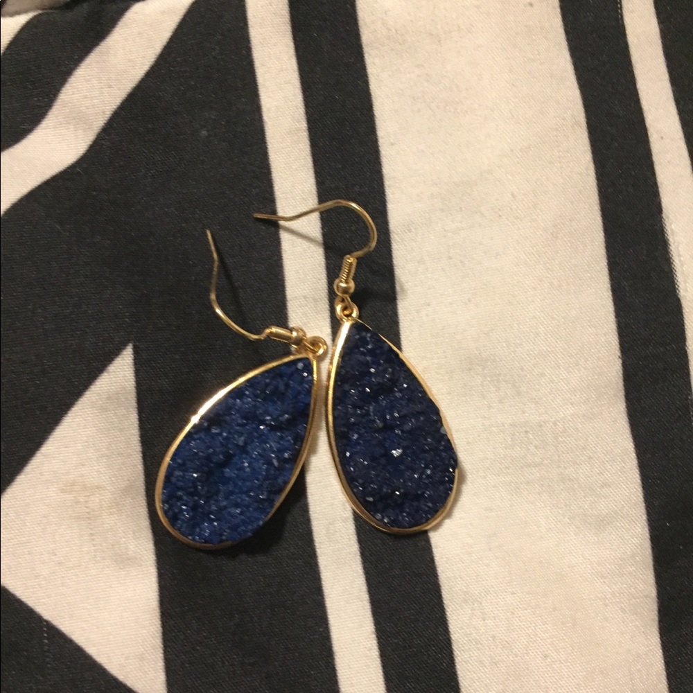 Large tear drop stone earrings